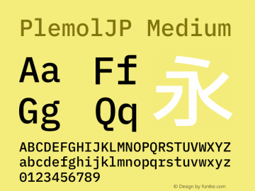 PlemolJP Medium Version 0.4.0 ; ttfautohint (v1.8.3) -l 6 -r 45 -G 200 -x 14 -D latn -f none -a nnn -W -X 