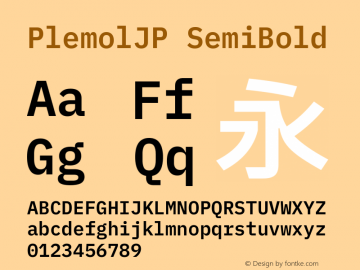 PlemolJP SemiBold Version 0.4.0 ; ttfautohint (v1.8.3) -l 6 -r 45 -G 200 -x 14 -D latn -f none -a nnn -W -X 