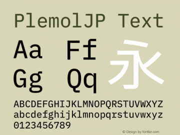 PlemolJP Text Version 0.4.0 ; ttfautohint (v1.8.3) -l 6 -r 45 -G 200 -x 14 -D latn -f none -a nnn -W -X 