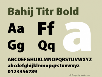 Bahij Titr Bold Version 1.30 October 25, 2016图片样张