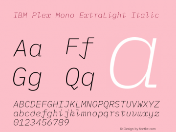 IBM Plex Mono ExtLt Italic Version 2.3图片样张