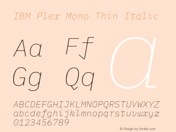 IBM Plex Mono Thin Italic Version 2.3图片样张