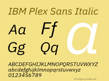 IBM Plex Sans Italic Version 3.3图片样张