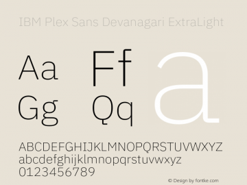 IBM Plex Sans Devanagari ExtLt Version 1.2图片样张
