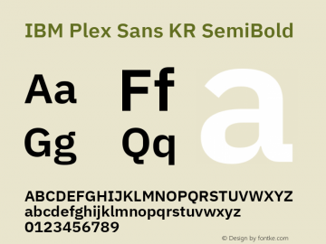 IBM Plex Sans KR SmBld Version 1.002图片样张