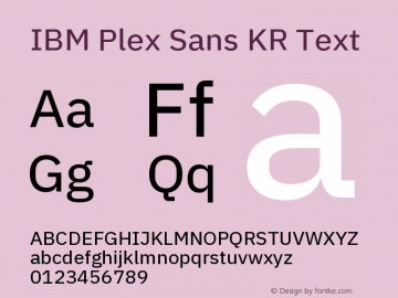 IBM Plex Sans KR Text Version 1.002图片样张