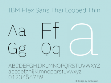 IBM Plex Sans Thai Looped Thin Version 1.2图片样张