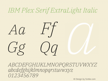 IBM Plex Serif ExtLt Italic Version 2.7图片样张