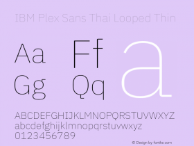 IBM Plex Sans Thai Looped Thin Version 1.2图片样张