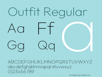 Outfit font sample (via Fontke)