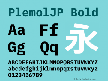 PlemolJP Bold Version 0.5.0 ; ttfautohint (v1.8.3) -l 6 -r 45 -G 200 -x 14 -D latn -f none -a nnn -W -X 