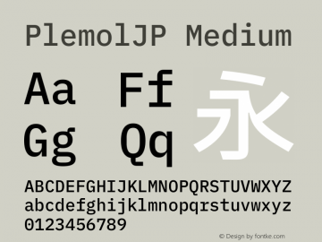 PlemolJP Medium Version 0.5.0 ; ttfautohint (v1.8.3) -l 6 -r 45 -G 200 -x 14 -D latn -f none -a nnn -W -X 