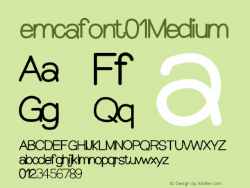 emcafont01 Version 001.000图片样张