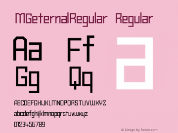 MGeternalRegular Version 001.000图片样张