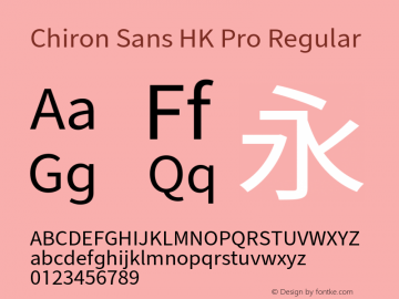 Chiron Sans HK Pro Version 1.010;hotconv 1.0.118;makeotfexe 2.5.65603图片样张