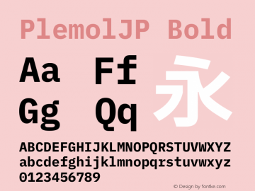PlemolJP Bold Version 0.5.1 ; ttfautohint (v1.8.3) -l 6 -r 45 -G 200 -x 14 -D latn -f none -a nnn -W -X 