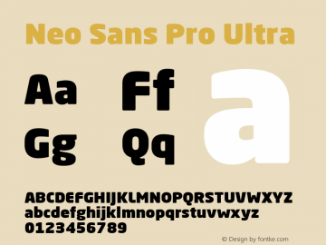 Neo Sans Pro Ultra Version 1.055;PS 001.000;Core 1.0.38;makeotf.lib1.6.5960图片样张