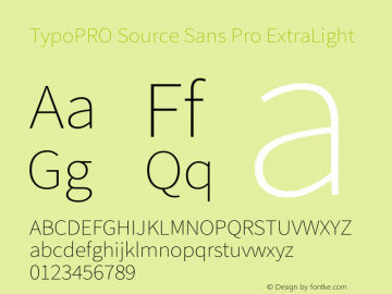 TypoPRO Source Sans 3 ExtraLight Version 3.046;hotconv 1.0.118;makeotfexe 2.5.65603图片样张