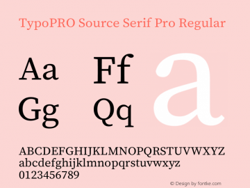 TypoPRO Source Serif 4 Version 4.004;hotconv 1.0.117;makeotfexe 2.5.65602图片样张