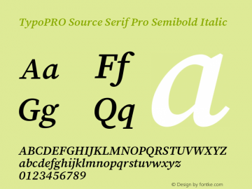 TypoPRO Source Serif 4 Semibold Italic Version 4.004;hotconv 1.0.117;makeotfexe 2.5.65602图片样张