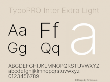 TypoPRO Inter Extra Light Version 3.019;git-0a5106e0b图片样张