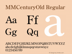 MMCenturyOld Regular Version 2.4.0 Font Sample