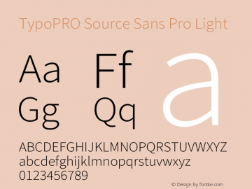 TypoPRO Source Sans 3 Light Version 3.046;hotconv 1.0.118;makeotfexe 2.5.65603图片样张
