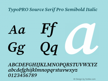 TypoPRO Source Serif 4 Semibold Italic Version 4.004;hotconv 1.0.117;makeotfexe 2.5.65602图片样张
