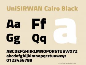 UniSIRWAN Cairo Black Version 2.009;July 20, 2021;FontCreator 13.0.0.2672 64-bit图片样张