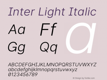 Inter Light Italic Version 3.019;git-0a5106e0b图片样张