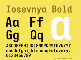 Iosevnya Bold Version 10.3.2; ttfautohint (v1.8.3)图片样张