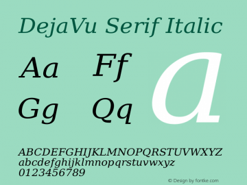 DejaVu Serif Italic Version 2.37图片样张