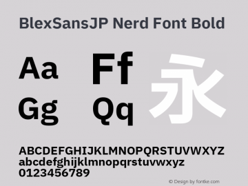 Blex Sans JP Bold Nerd Font Complete Version 1.000图片样张