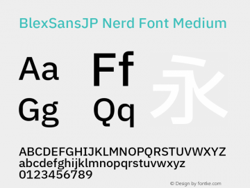 Blex Sans JP Medm Nerd Font Complete Version 1.000图片样张