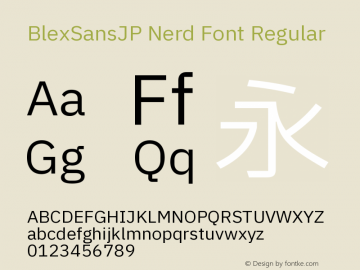 Blex Sans JP Nerd Font Complete Version 1.000图片样张