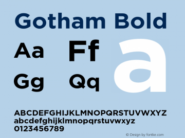 Gotham-Bold Version 1.000 2005 initial release图片样张