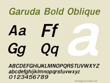 Garuda Bold Oblique Version 004.002图片样张