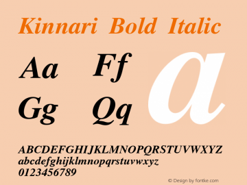 Kinnari Bold Italic Version 003.001图片样张