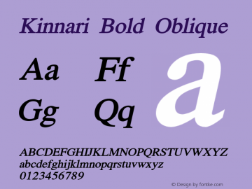 Kinnari Bold Oblique Version 003.001图片样张