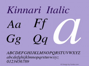 Kinnari Italic Version 003.001图片样张