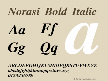 Norasi Bold Italic Version 006.003图片样张