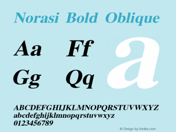 Norasi Bold Oblique Version 006.003图片样张