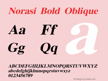 Norasi Bold Oblique Version 006.003图片样张
