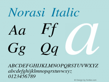 Norasi Italic Version 006.003图片样张