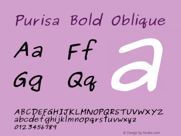 Purisa Bold Oblique Version 004.004图片样张