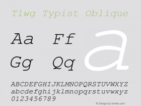 Tlwg Typist Oblique Version 003.004图片样张