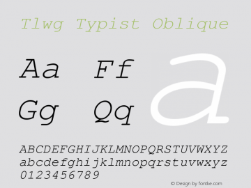 Tlwg Typist Oblique Version 003.004图片样张