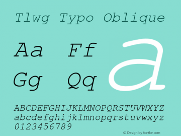 Tlwg Typo Oblique Version 004.004图片样张