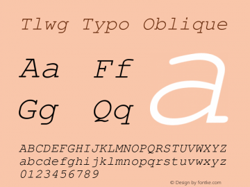 Tlwg Typo Oblique Version 004.004图片样张