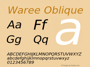Waree Oblique Version 001.002图片样张